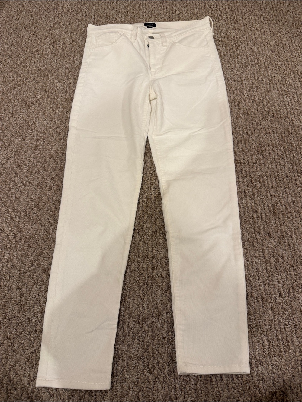 J. Crew Cream Corduroy Waistband Trousers